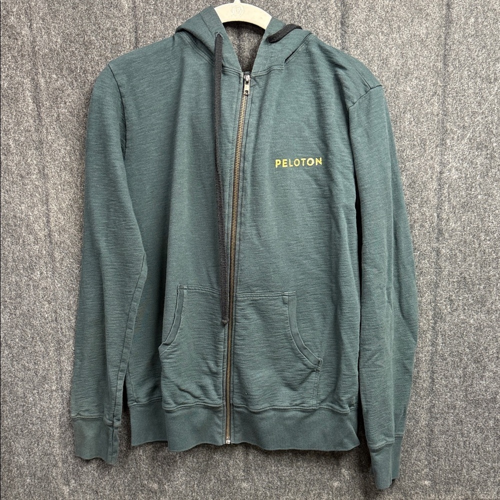 Peloton Teal Green Zip-Up Hoodie